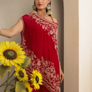 Crimson Drape Kurta Set