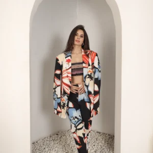 Abstract Printed Blazer Co-Ord Set