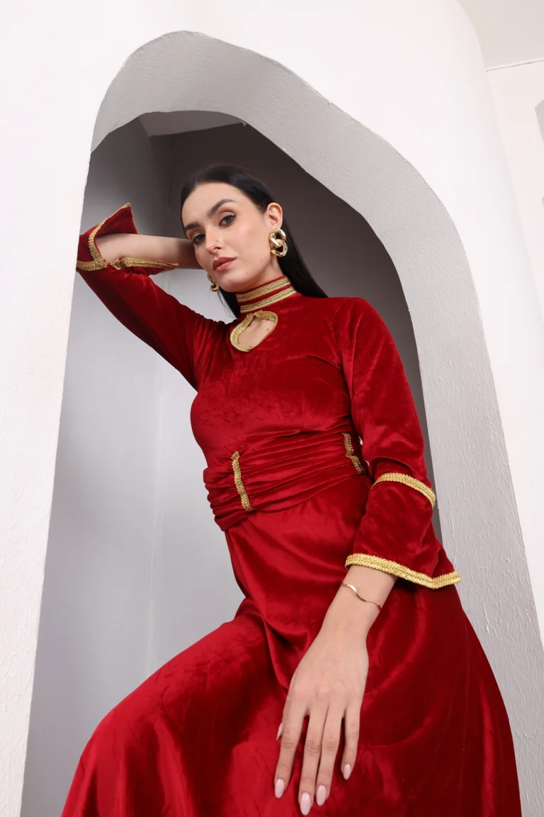 Crimson Velvet Maxi Dress Alternate