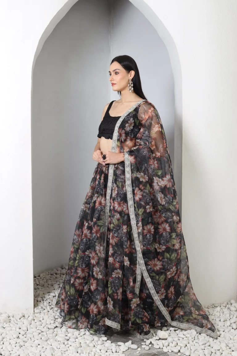 Midnight Floral Lehenga Set Alternate