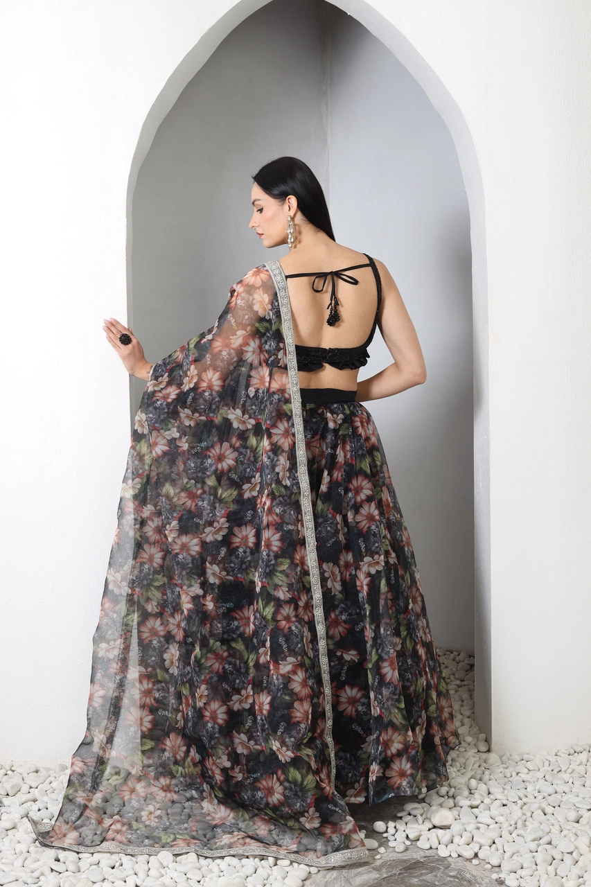 Midnight Floral Lehenga Set Alternate