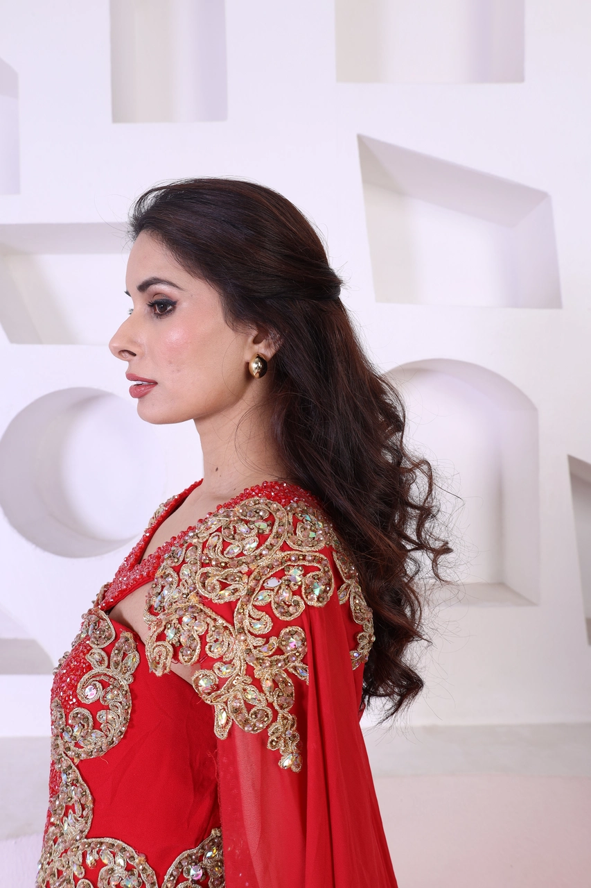 Scarlet Embellished Gown Alternate