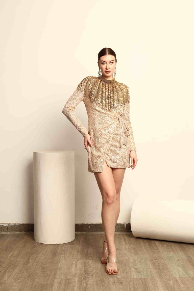 Verelle Crystal Wrap Dress Alternate