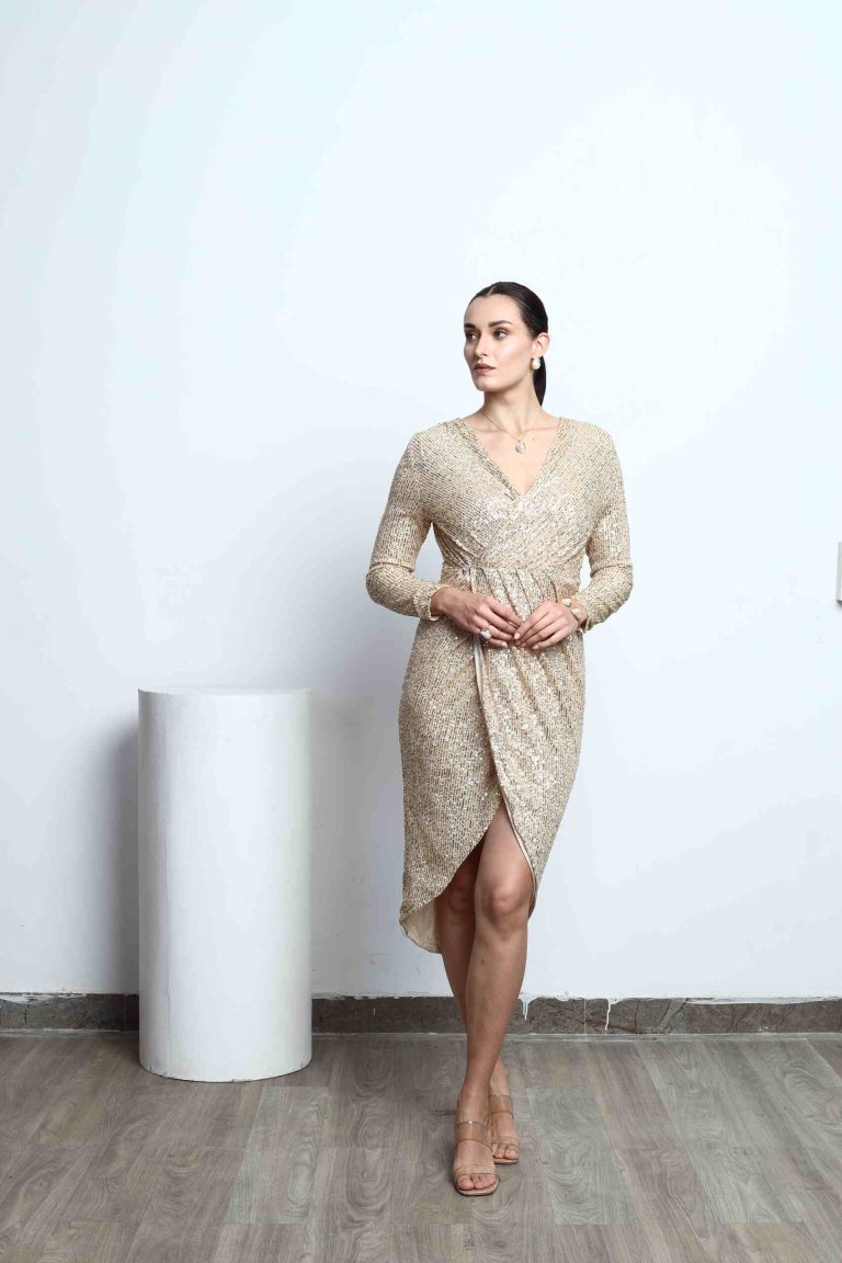 Aurielle Sequin Midi Dress Alternate