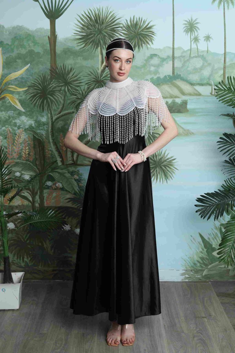 Maravelle Pearl Cape Dress Alternate