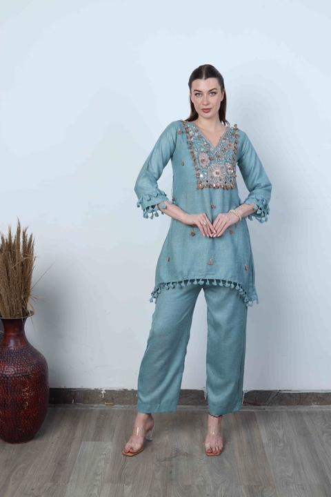 Azure Embroidered Kurta Set