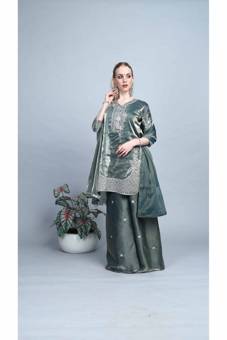 Opaline Hand Embroidered Kurta Set Alternate