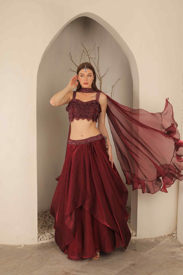 Crimson Aura Lehenga Alternate