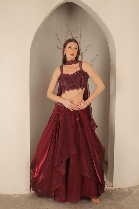 Crimson Aura Lehenga