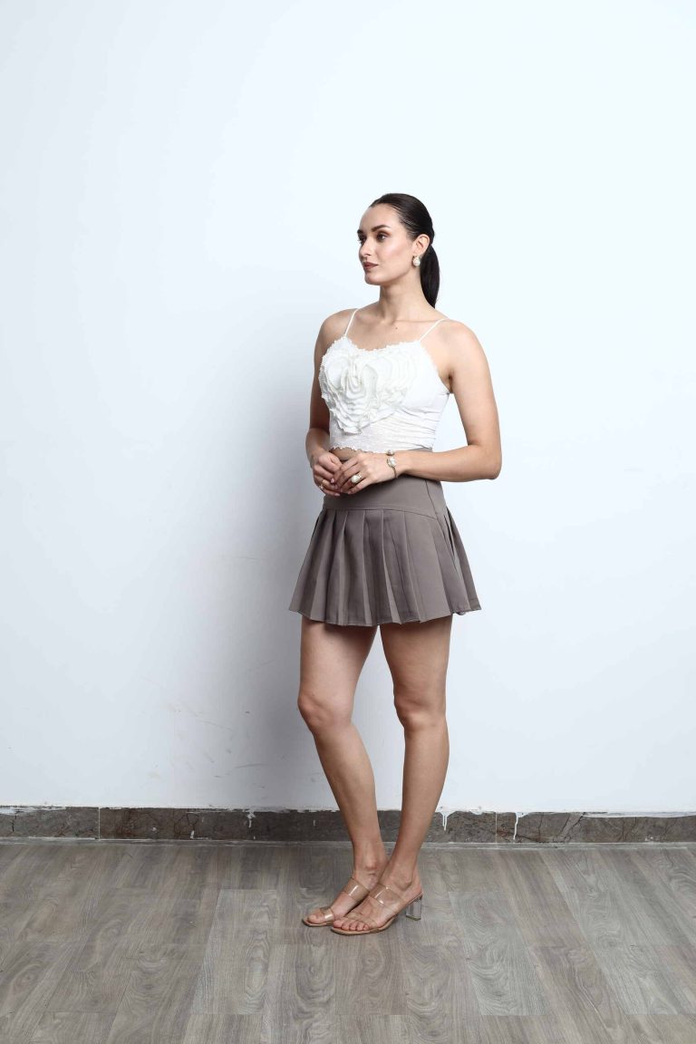 Élan Rosette Camisole & Pleated Mini Skirt Alternate