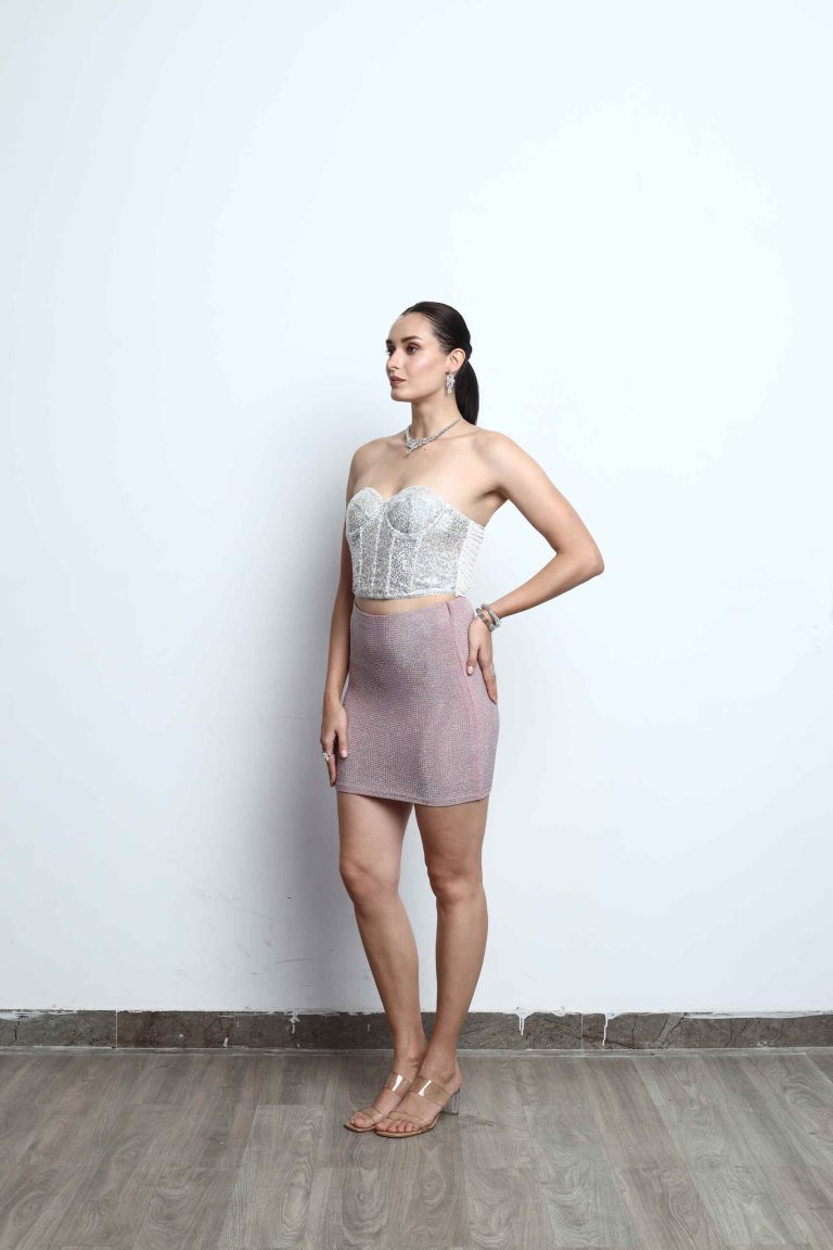 Aurelle Corset Top & Crystal Mini Skirt Alternate