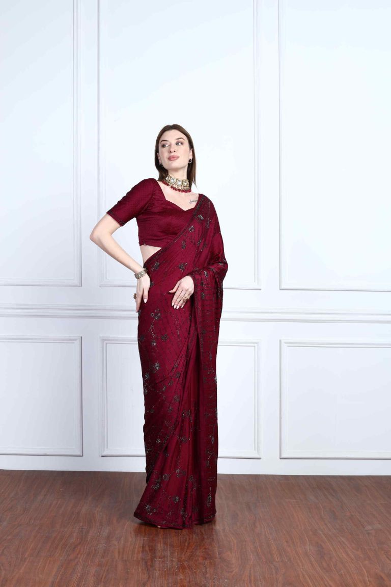Rubis Swarovski Saree Set Alternate