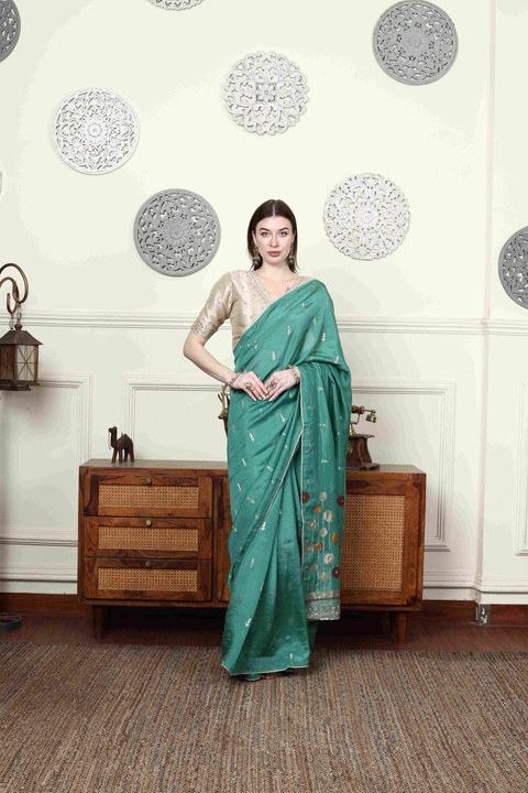 Emerald Silk Saree Set