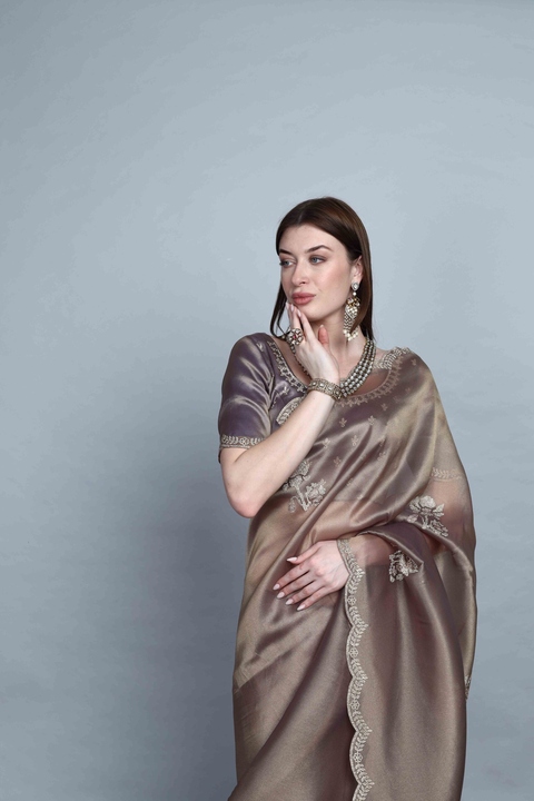 Patina Silk Embroidered Saree