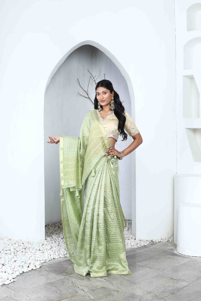 Leher Metallic Tissue Saree Alternate
