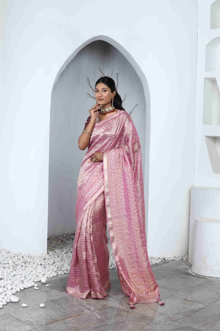Rosé Lumière Tissue Saree Alternate