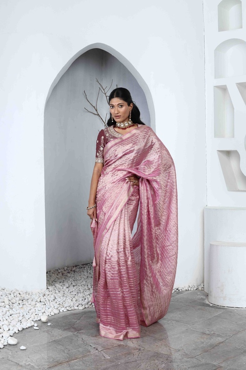 Rosé Lumière Tissue Saree