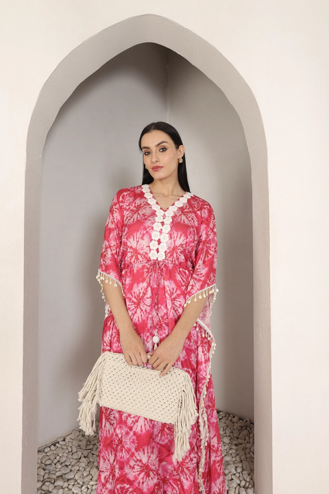 Rosé Kaftan Maxi Dress