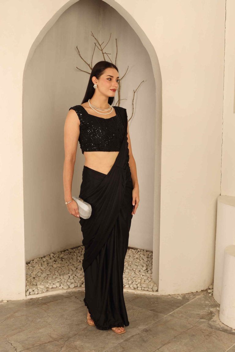 Midnight Muse Saree Set Alternate