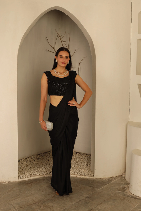 Midnight Muse Saree Set