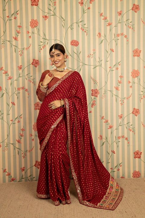 Surkh Noor Saree
