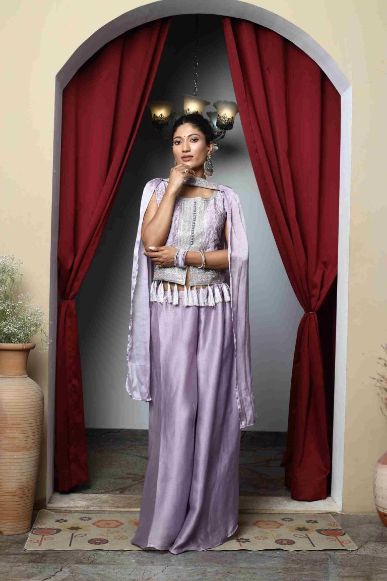Wisteria Cape Kurta Set Alternate
