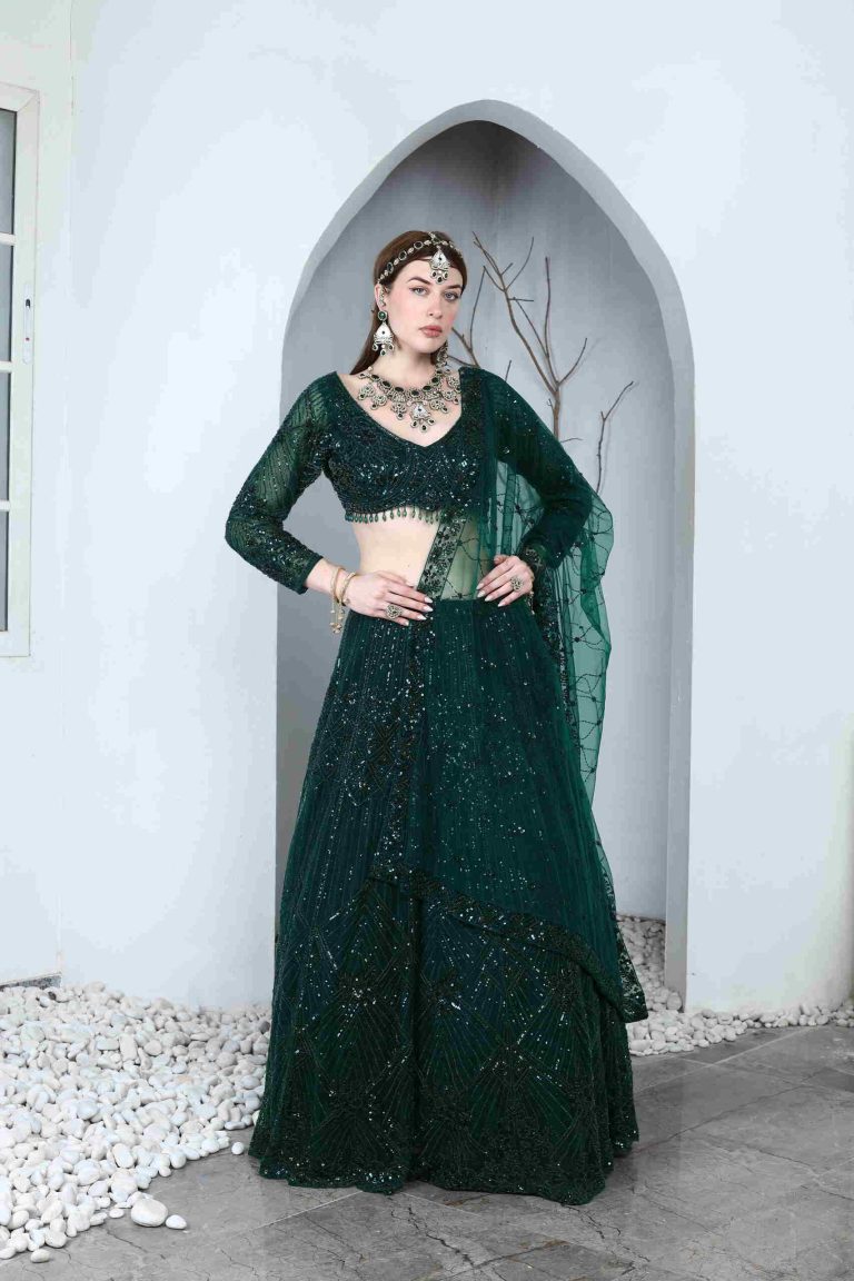 Zarelle Emerald Lehenga Set Alternate