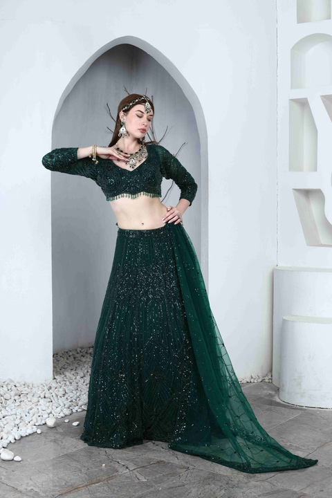 Zarelle Emerald Lehenga Set