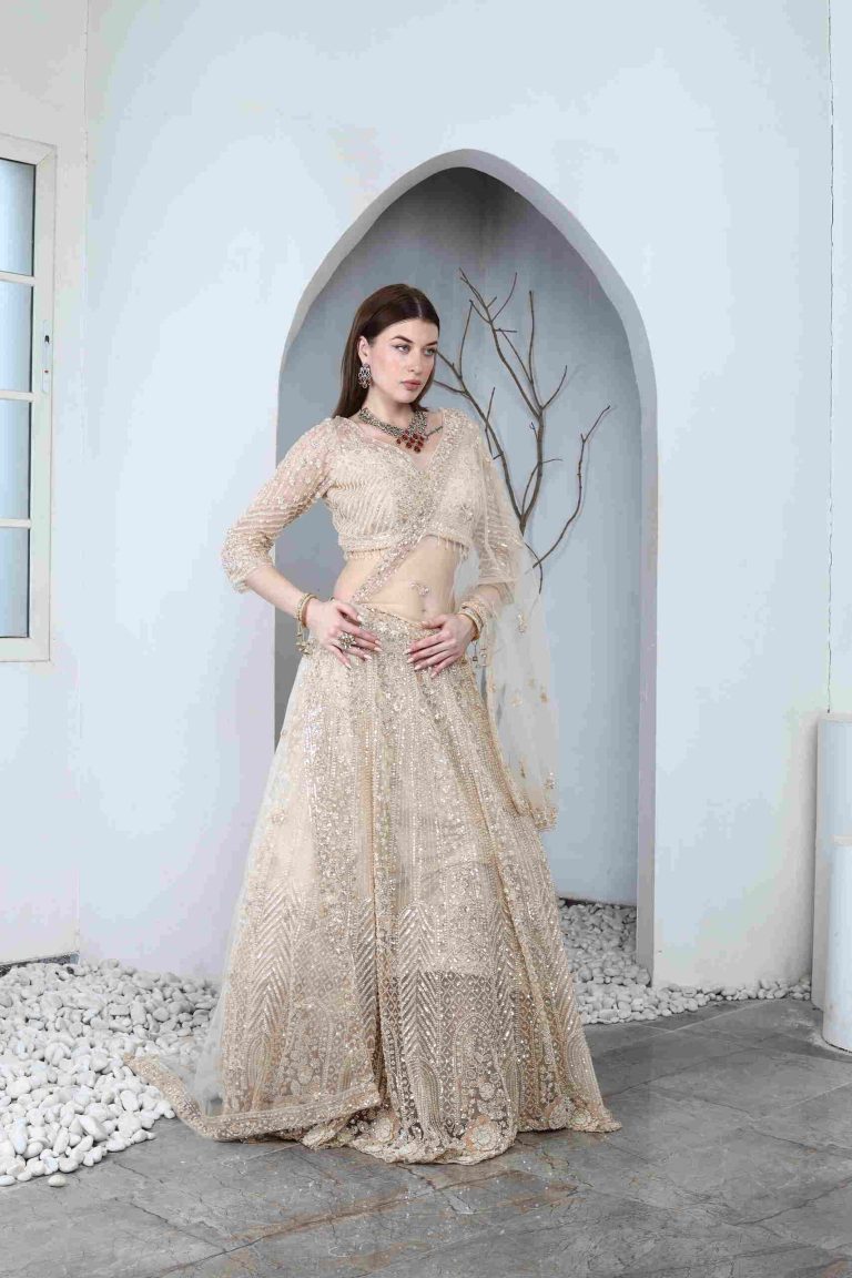 Élaria Champagne Lehenga Set Alternate
