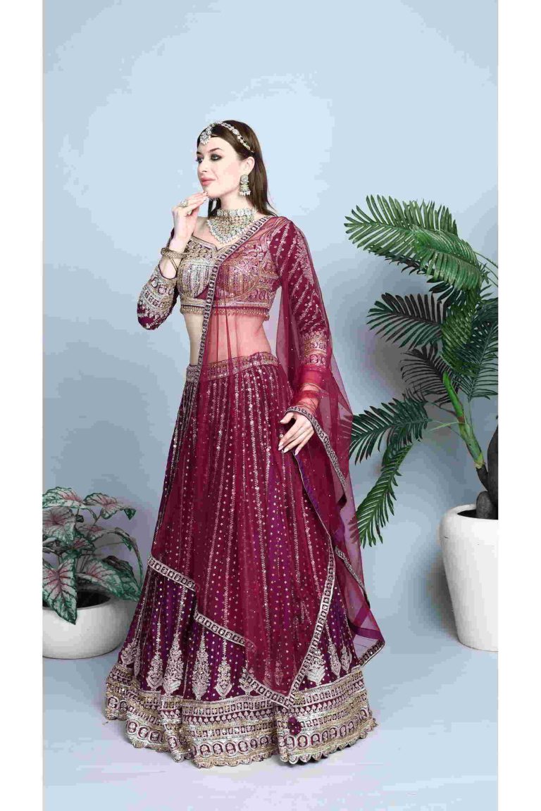 Mayukh Crystal Hand Embroidered Lehenga Set Alternate