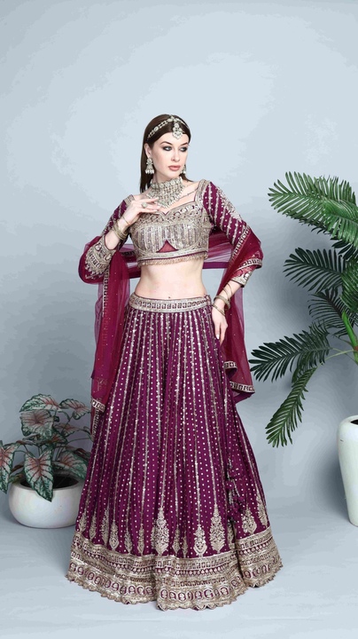 Mayukh Crystal Hand Embroidered Lehenga Set