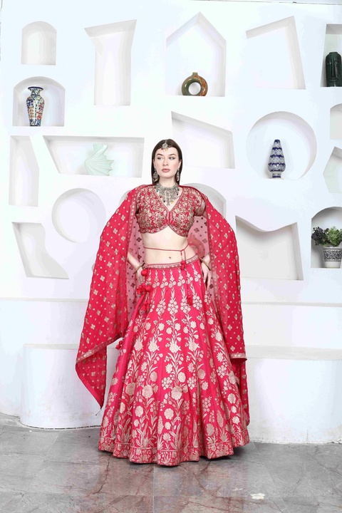 Roséline Brocade Lehenga Set