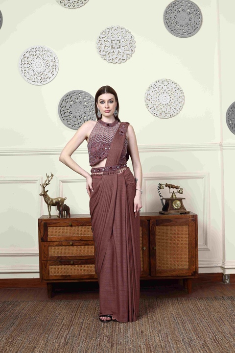Mauvelle Drape Saree Gown